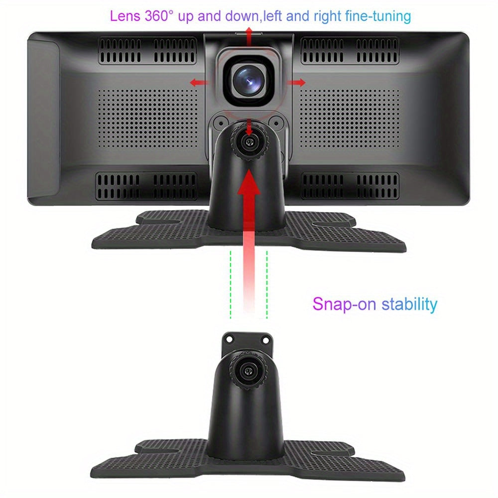 Interactive Touchscreen Car Display with CarPlay, 2.5K Dash Cam & 1080P Backup Camera