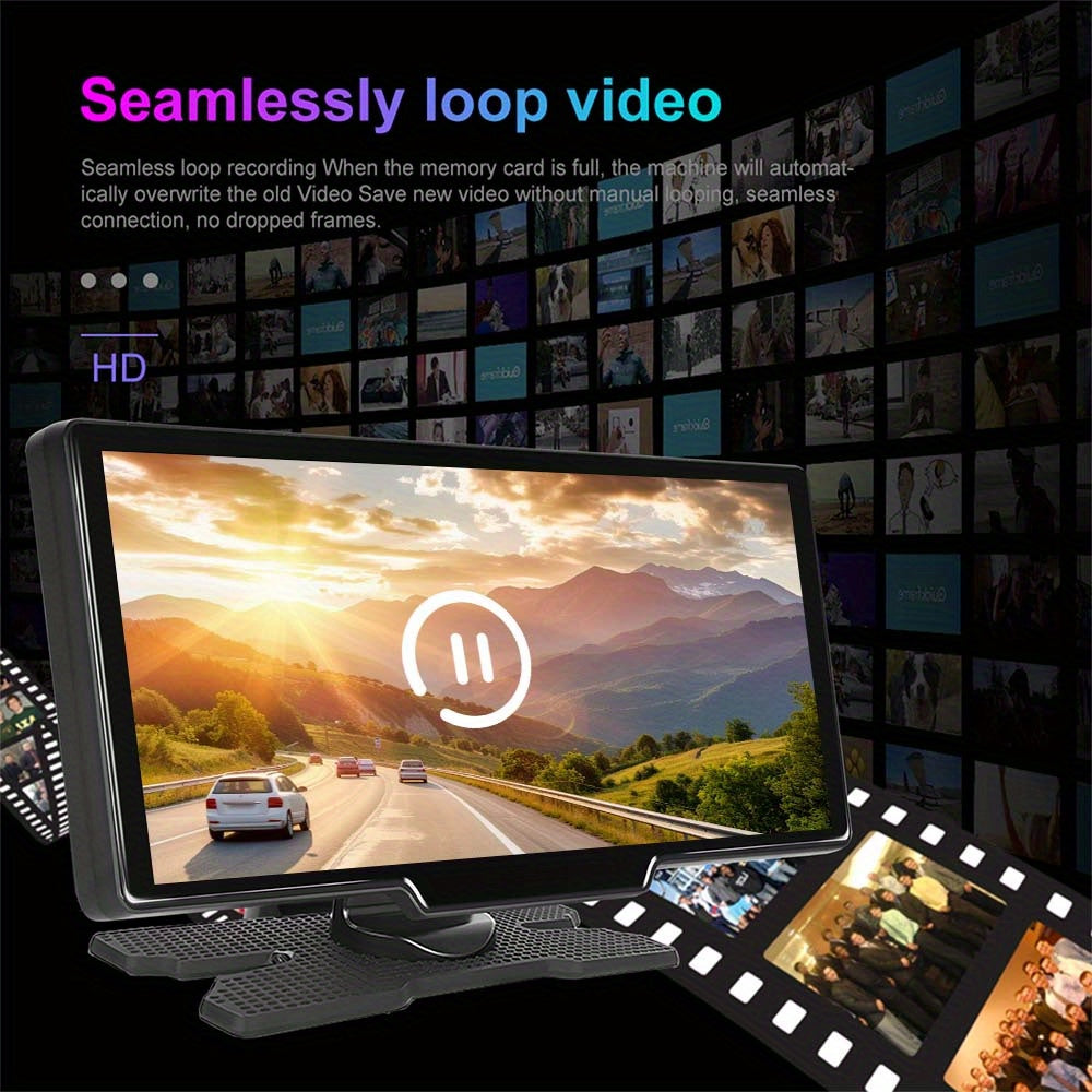 Interactive Touchscreen Car Display with CarPlay, 2.5K Dash Cam & 1080P Backup Camera