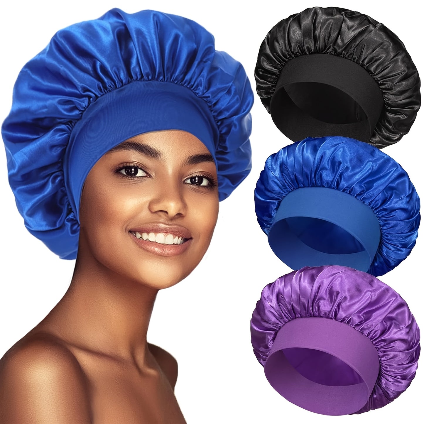 Breathable Satin Sleep Bonnet for Curly Hair