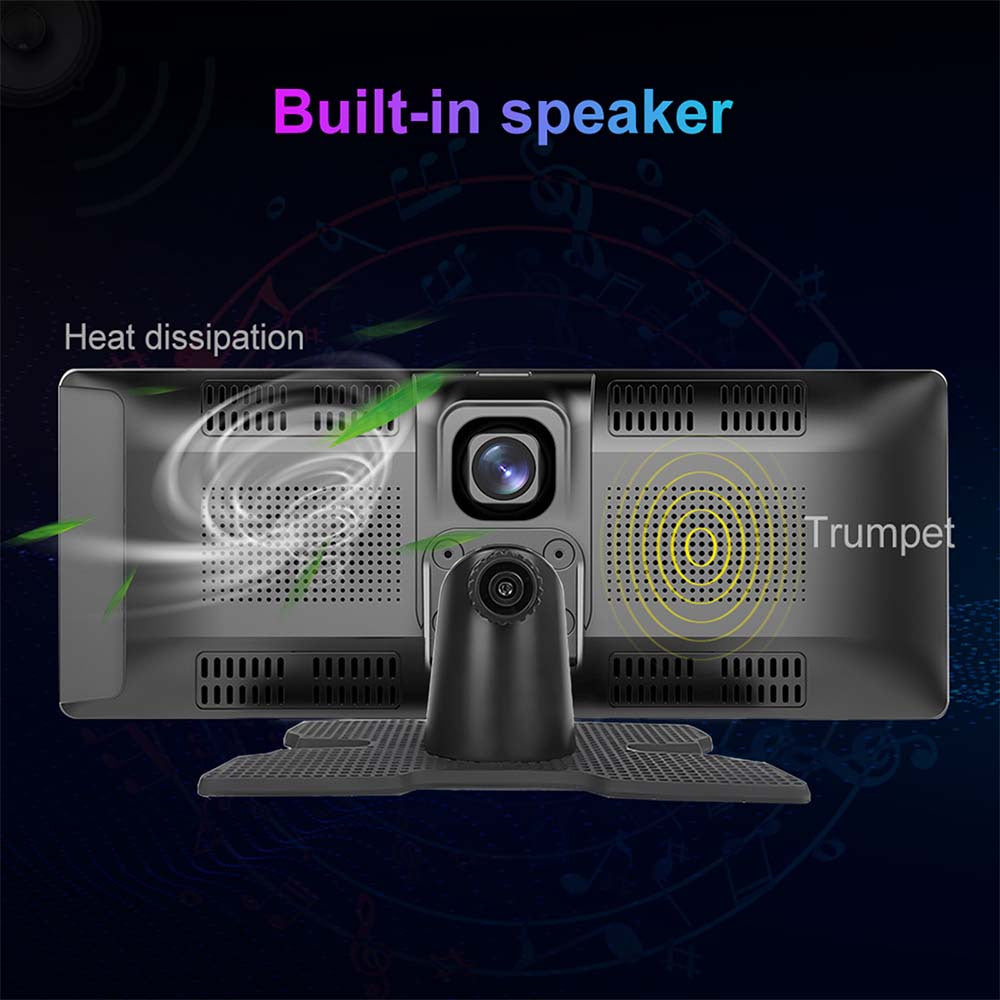 Interactive Touchscreen Car Display with CarPlay, 2.5K Dash Cam & 1080P Backup Camera