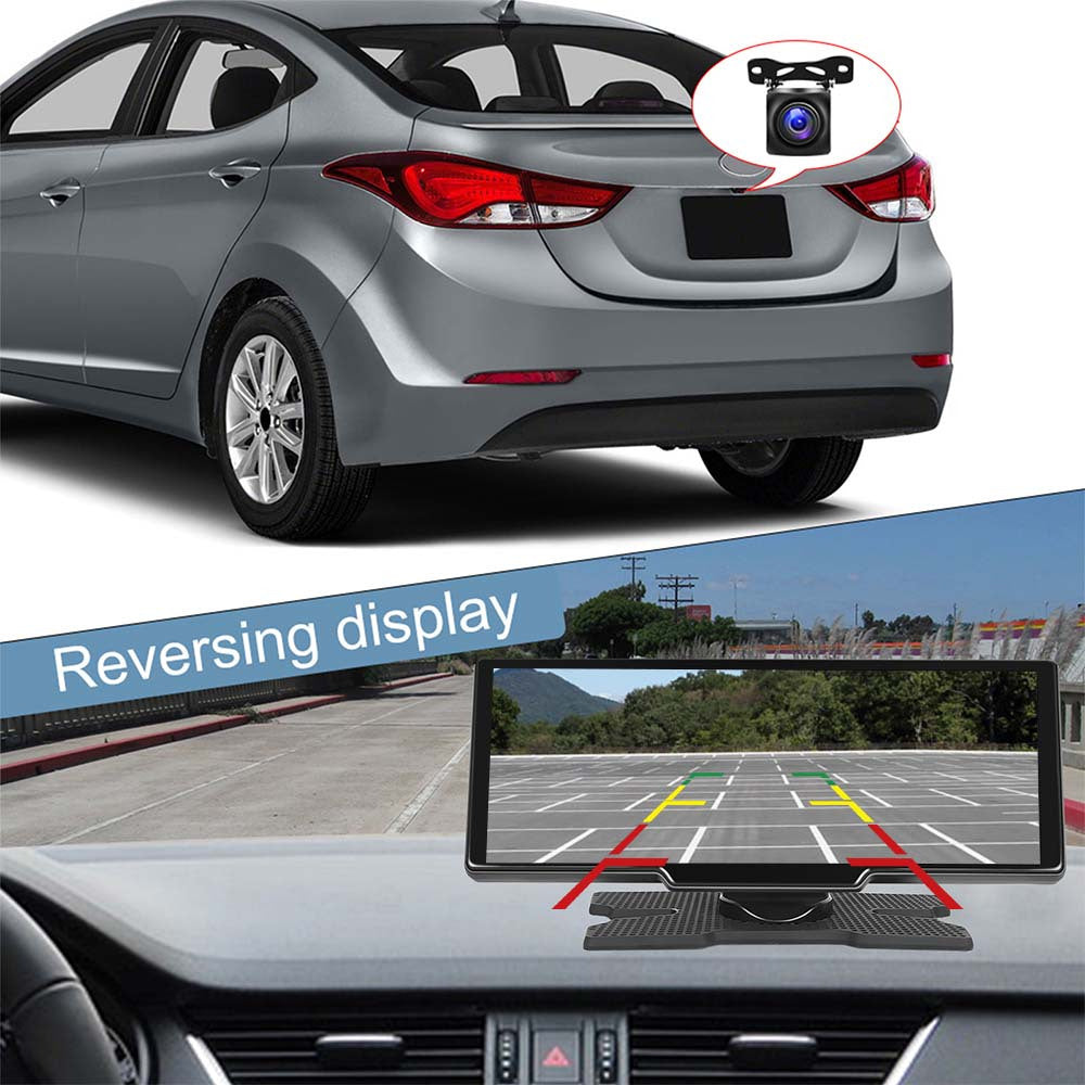 Interactive Touchscreen Car Display with CarPlay, 2.5K Dash Cam & 1080P Backup Camera