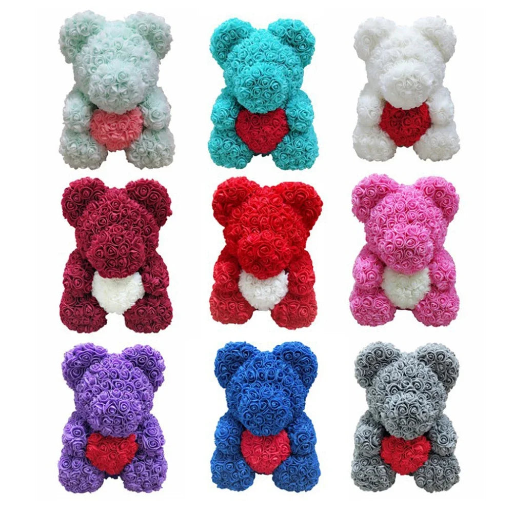 Rose Teddy Bear with Heart