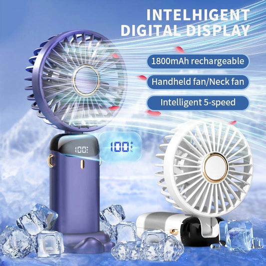 5-Speed USB Rechargeable with Phone Stand & Display Screen