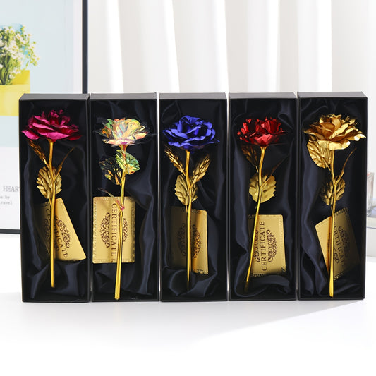 Golden Foil Rose Gift Box Set